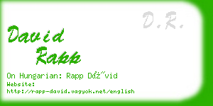 david rapp business card